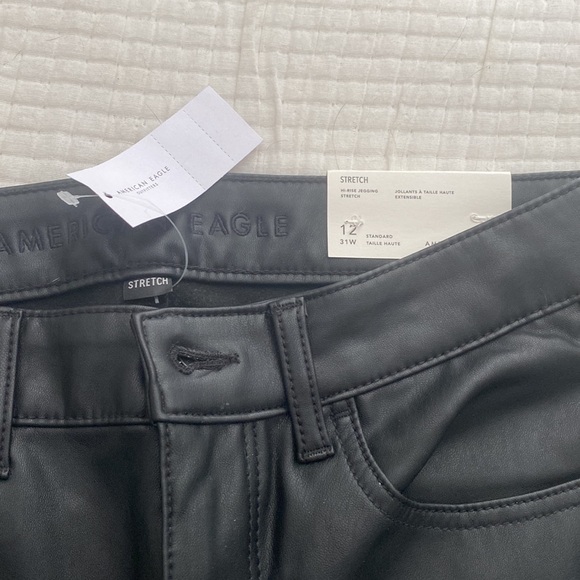 American Eagle Vegan Leather High Rise Jegging NWT - Picture 3 of 4